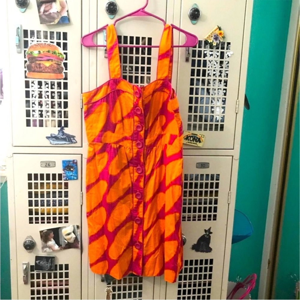 Marimekko Orange and Pink Dress - Picture 2 of 4